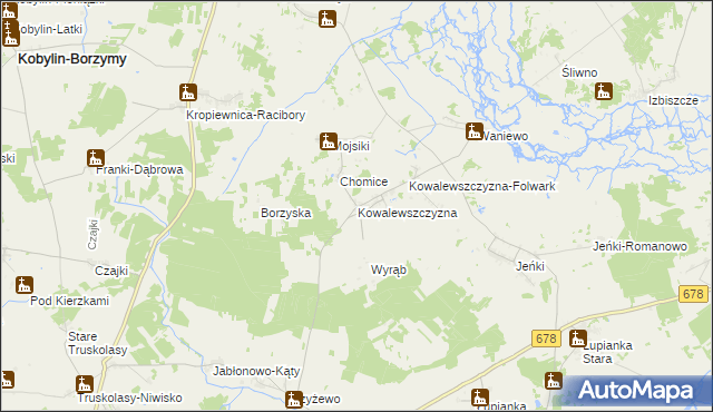 mapa Kowalewszczyzna gmina Sokoły, Kowalewszczyzna gmina Sokoły na mapie Targeo