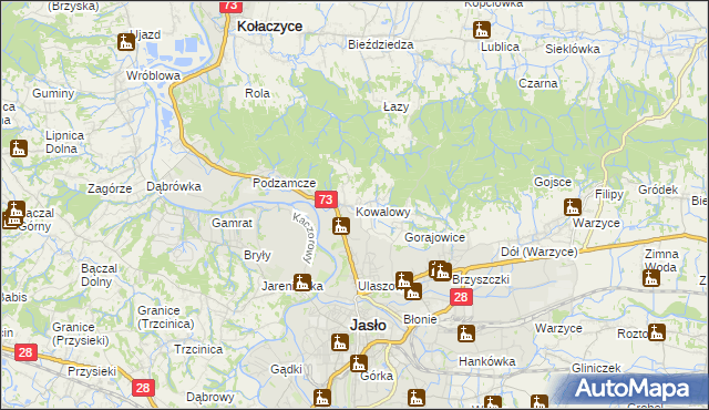 mapa Kowalowy, Kowalowy na mapie Targeo