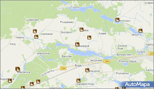 mapa Kowalskie gmina Pobiedziska, Kowalskie gmina Pobiedziska na mapie Targeo