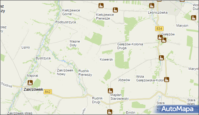 mapa Kowersk, Kowersk na mapie Targeo