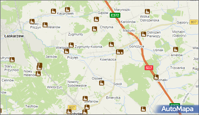 mapa Kownacica, Kownacica na mapie Targeo