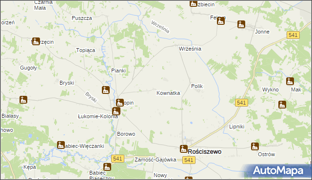 mapa Kownatka, Kownatka na mapie Targeo