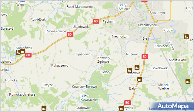 mapa Kownaty Żędowe, Kownaty Żędowe na mapie Targeo