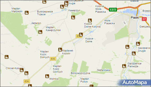 mapa Kozice Górne, Kozice Górne na mapie Targeo