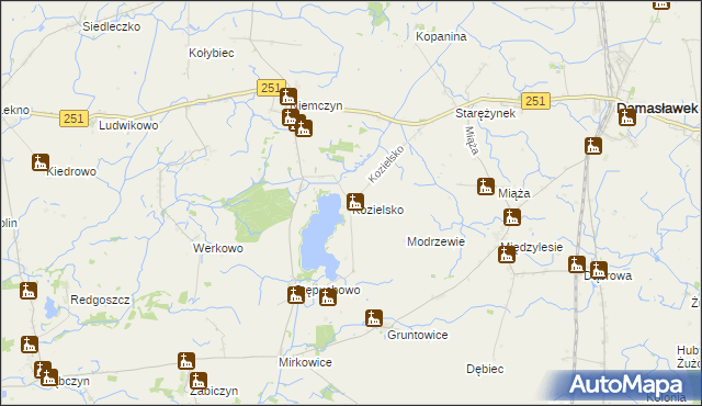 mapa Kozielsko, Kozielsko na mapie Targeo