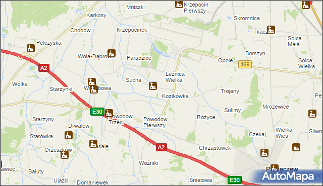 mapa Kozikówka, Kozikówka na mapie Targeo
