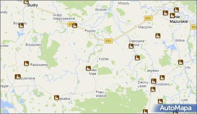 mapa Koźlak, Koźlak na mapie Targeo