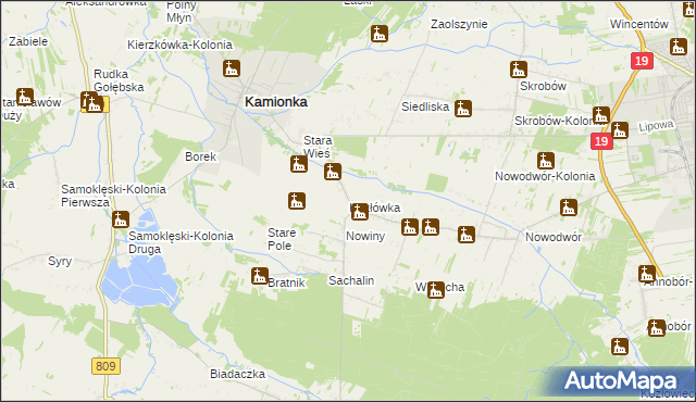 mapa Kozłówka gmina Kamionka, Kozłówka gmina Kamionka na mapie Targeo