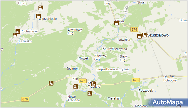 mapa Kozłowy Ług, Kozłowy Ług na mapie Targeo