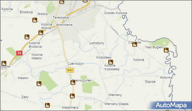 mapa Kozodawy, Kozodawy na mapie Targeo