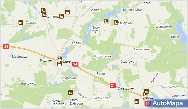 mapa Kozubówka, Kozubówka na mapie Targeo