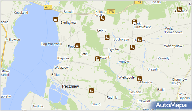 mapa Kraczynki, Kraczynki na mapie Targeo