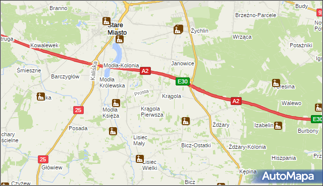 mapa Krągola, Krągola na mapie Targeo