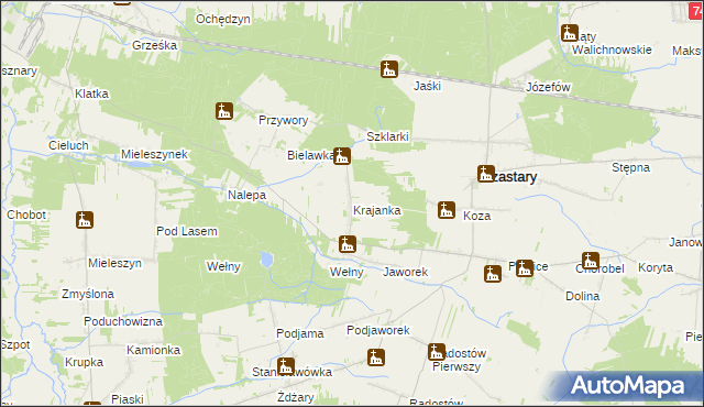 mapa Krajanka, Krajanka na mapie Targeo