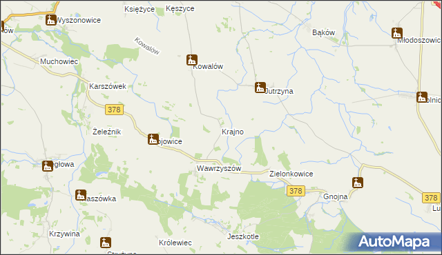 mapa Krajno, Krajno na mapie Targeo