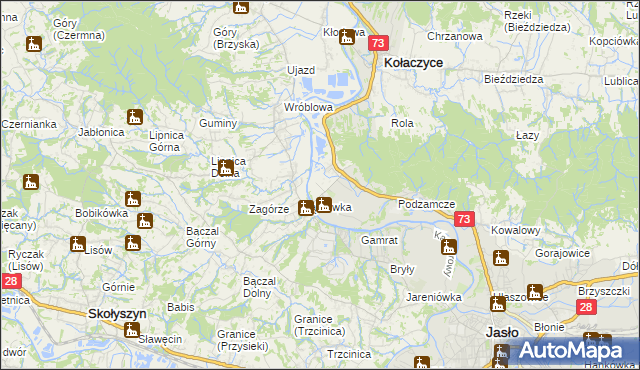 mapa Krajowice, Krajowice na mapie Targeo