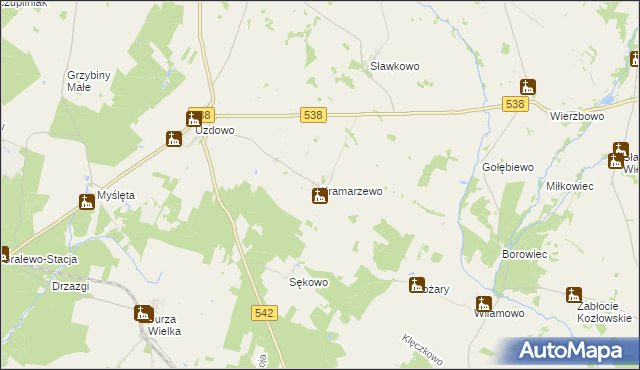 mapa Kramarzewo gmina Działdowo, Kramarzewo gmina Działdowo na mapie Targeo