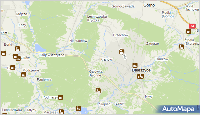 mapa Kranów, Kranów na mapie Targeo
