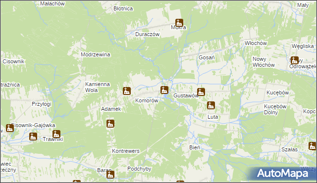 mapa Krasna gmina Stąporków, Krasna gmina Stąporków na mapie Targeo