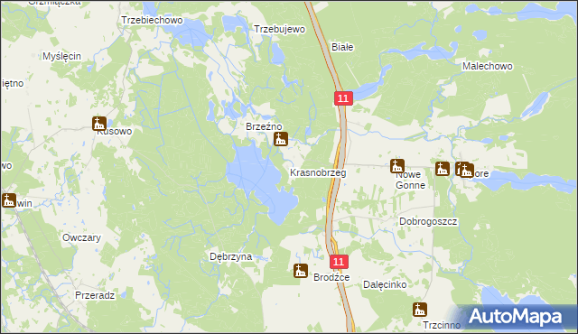 mapa Krasnobrzeg, Krasnobrzeg na mapie Targeo