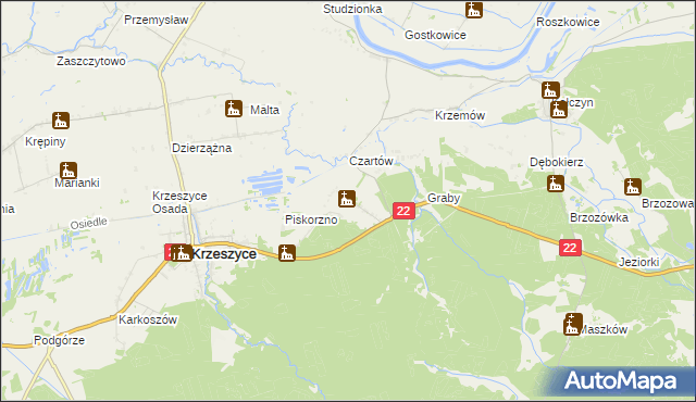 mapa Krasnołęg, Krasnołęg na mapie Targeo