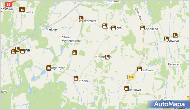 mapa Krasnołęka, Krasnołęka na mapie Targeo