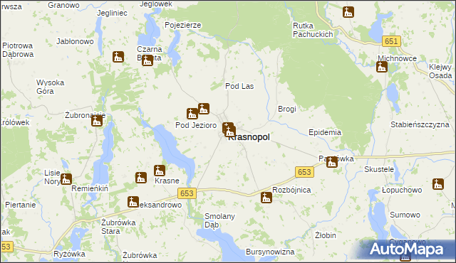 mapa Krasnopol, Krasnopol na mapie Targeo