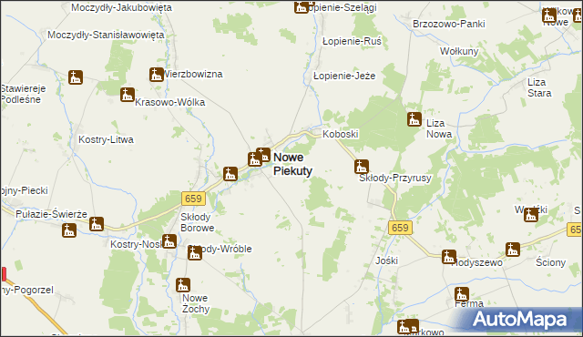 mapa Krasowo-Siódmaki, Krasowo-Siódmaki na mapie Targeo