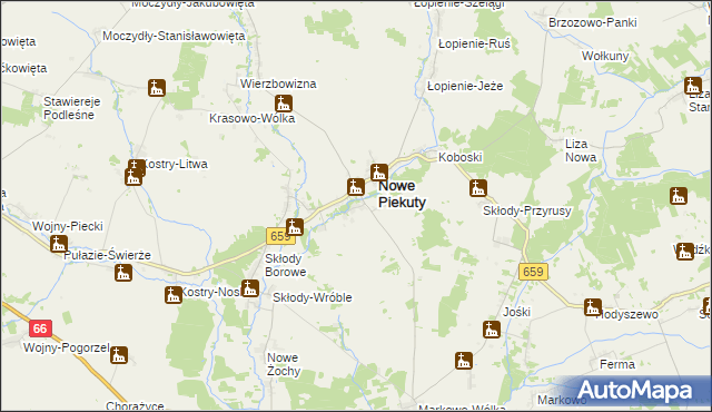 mapa Krasowo Wielkie, Krasowo Wielkie na mapie Targeo