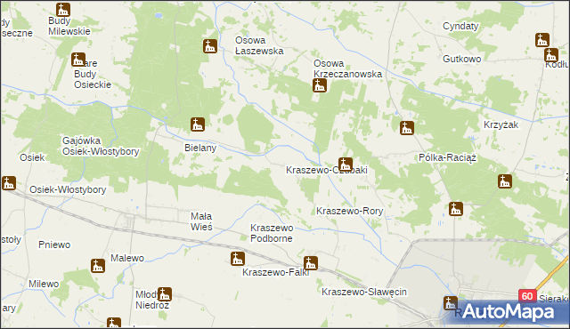 mapa Kraszewo-Czubaki, Kraszewo-Czubaki na mapie Targeo