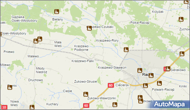 mapa Kraszewo-Gaczułty, Kraszewo-Gaczułty na mapie Targeo