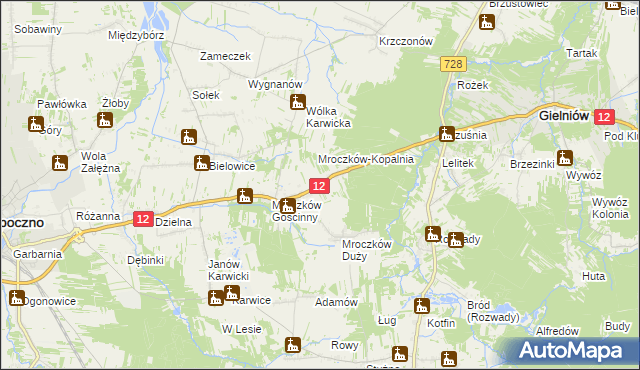 mapa Kraszków gmina Opoczno, Kraszków gmina Opoczno na mapie Targeo