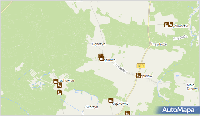 mapa Krążkowo gmina Sława, Krążkowo gmina Sława na mapie Targeo