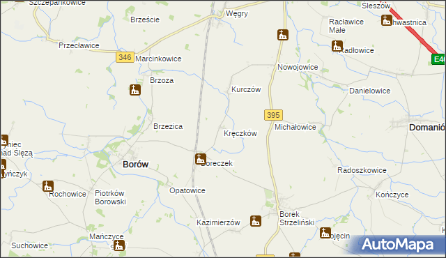 mapa Kręczków, Kręczków na mapie Targeo