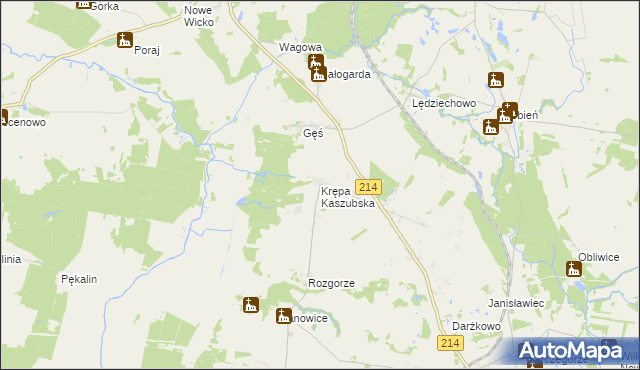 mapa Krępa Kaszubska, Krępa Kaszubska na mapie Targeo