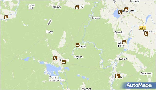 mapa Krępki, Krępki na mapie Targeo