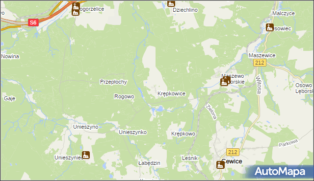 mapa Krępkowice, Krępkowice na mapie Targeo