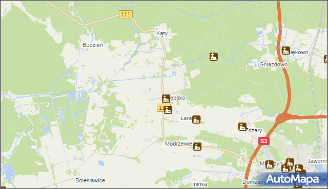 mapa Krępsko gmina Goleniów, Krępsko gmina Goleniów na mapie Targeo