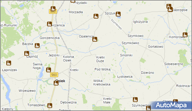 mapa Kretki Duże, Kretki Duże na mapie Targeo