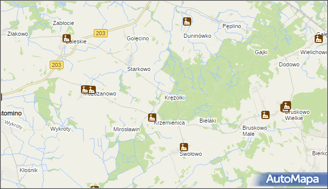 mapa Krężołki, Krężołki na mapie Targeo