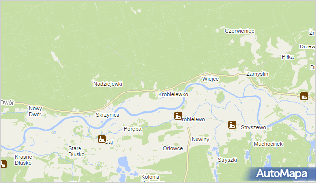 mapa Krobielewko, Krobielewko na mapie Targeo