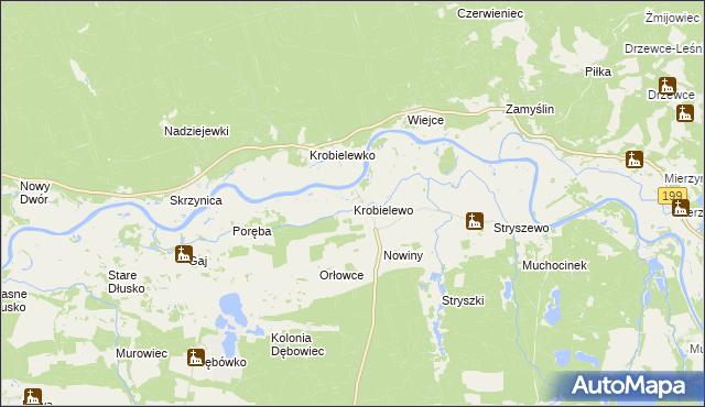mapa Krobielewo, Krobielewo na mapie Targeo