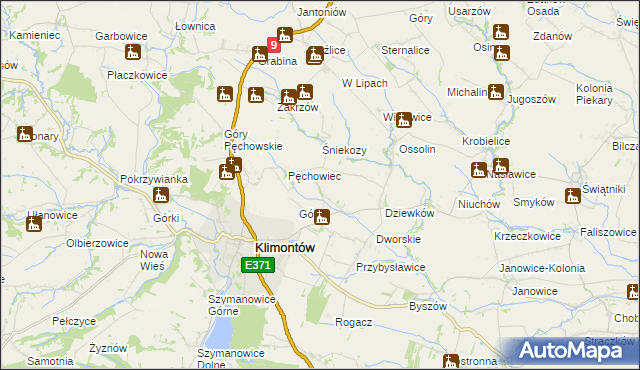 mapa Kroblice Pęchowskie, Kroblice Pęchowskie na mapie Targeo