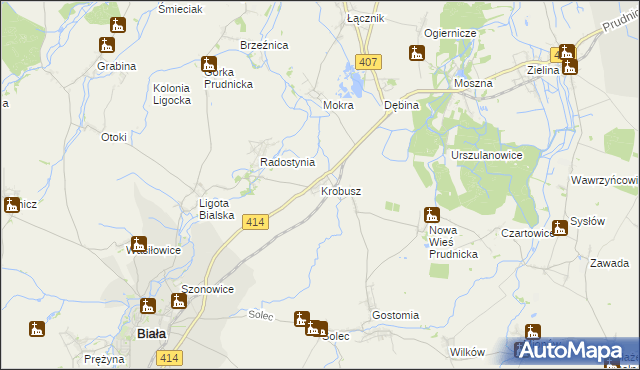 mapa Krobusz, Krobusz na mapie Targeo