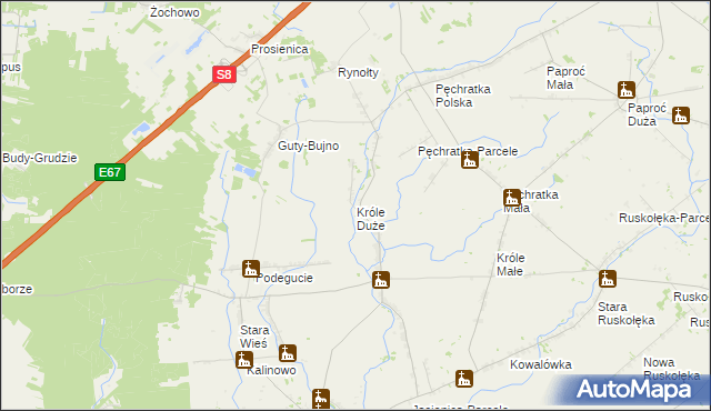 mapa Króle Duże, Króle Duże na mapie Targeo