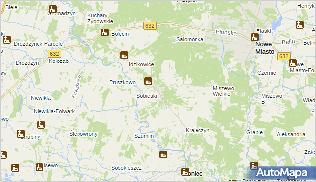 mapa Królewo gmina Joniec, Królewo gmina Joniec na mapie Targeo