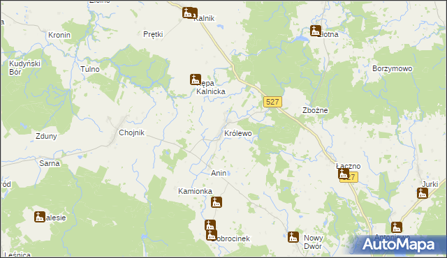 mapa Królewo gmina Morąg, Królewo gmina Morąg na mapie Targeo