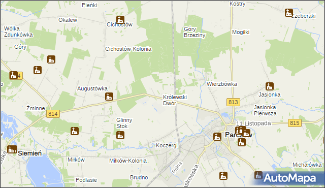 mapa Królewski Dwór, Królewski Dwór na mapie Targeo