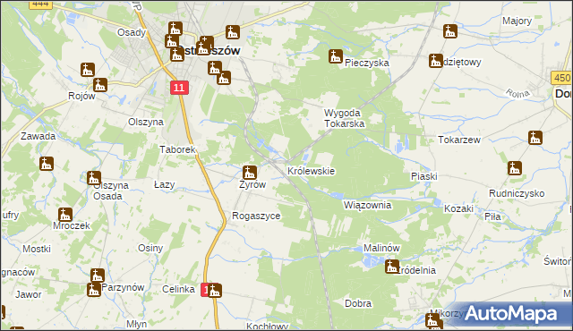 mapa Królewskie, Królewskie na mapie Targeo