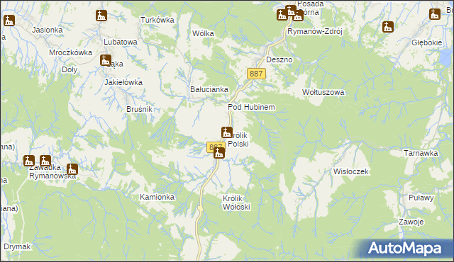 mapa Królik Polski, Królik Polski na mapie Targeo